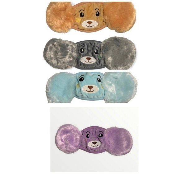 NEW Kids Cute Plush Teddy Bear Stuff Animal Earmuff Face Mask Set - Picture 3 of 4